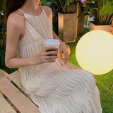 Seaside Holiday Fairy Dress Thin French Orange Slings Summer Skinny Beach Skirt Summer