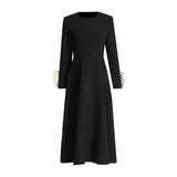 Elegance Style 2025 Summer New Long Three-Dimensional Flowers Decorated High-Waist Simple Dress Woman