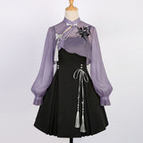 Design Iris Ink Butterfly Chinese Style Improve The Chinese Elements Of The Female Coat Sling Skirt Suit 9057