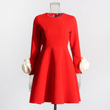 Elegant Famous Wind 2025 Round Collar Summer New Three-Dimensional Rose Design Niche Temperament Dress