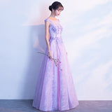 Dress Women 2025 New Purple Banquet Temperament Dress Female Dress Host Choral Performance Dress