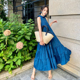 New Sanya Seaside Women's Beach Dress High-End French Temperament Hanging Neck Holiday Dress