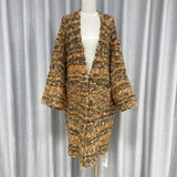 Autumn Yellow Striped Lazy Knitted Cardigan High Sense Gentle Loose Coat