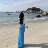 Bra With Sexy Resort Wind Seaside Hottie Long Dress Bag Hip Skirt Set Summer