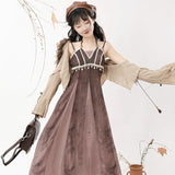 Design Desert Withered Butterfly Chinese Style Improvement Han Elements Of Women's Top Dress Suit 6917