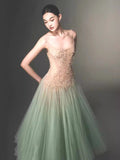 Lace Spliced Mint Green Sling Dress Dress 2024 Summer Super Fairy Temperament Niche Design Thin Mesh Dress