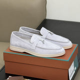 Loafers Women&Men's Shoes Leather Shoes Round Head Flat Floor Casual Shoes High Quality Shoes