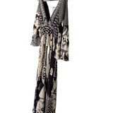 New Elegant V-Neck Print Blouse Dress