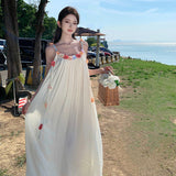 Dress Women's Summer 2024 New Small Design Sensational Tea-Smited Dress