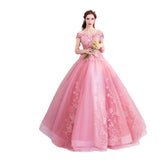 Colorful Bright 2025 New Pink Three-Dimensional Flower Bridal Wedding Dress Wedding Toasting Spring
