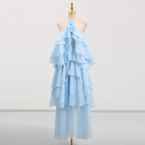 Holiday Wind Beach Beach Sling Skirt 2025 Summer New Hanging Neck Sleeveless Leaves Side Solid Dress