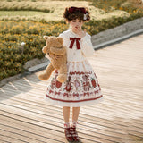 Design Winter Gift Sling Skirt Elegant Temperament Lolita College Style Two-Piece Set 6320