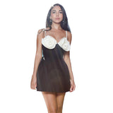 Fashion Three-Dimensional Flower Design Crash Sling Skirt Elegant Bandatry