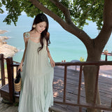 Style Skirt Sling With Long Skirt French Temperament Dress 2024 New Lazy Wind