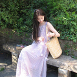 Dress Women's New Summer Beach Resort Style Loose Design Slings Long Skirt