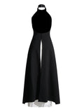 Temperament Elegant Wind 2025 Spring New Fashion Sleeveless Hanging Neck Top + Folded Skirt Suit Woman