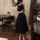 New French Tea Break Vest Dress Sexy Lumened White Splicing Sling Dress