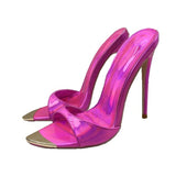 Fashion Sandals Laser Green 12CM Fine Heel High Heels Walking Shoes High Quality Shoes