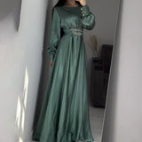 Women's Autumn Round Neckline Thigh Dress High-Rise Strap Dress Dress Dress Women