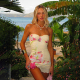 Spring 2025 New Dress Mori Style Temperament Casual Print Braided Kitty Skirt DJPT