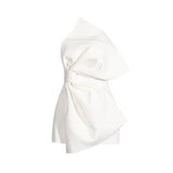 Famous Wind 2025 Spring New Bow Bra Design Personality Short Color Light Luxury Dress Woman