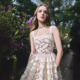 2025 Three-Dimensional Leaf Embroidery Dress 2024 Sling Dress Skirt