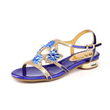 Drill Sandals Women 2025 New Summer High Heels In Leather Diamond High Heels Coarse Women's Sandals High Quality Shoes