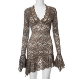 Women's New Sexy Lace Spice Girl Party Dress For Autumn/Winter 2025 DJPT