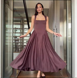 Summer New Women's Collar Sexy Sleeveless Wrinkled Temperament Dress Dress Dress Woman HZ0628