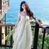 Sanya Beach Resort Dress Women Feel Hanging Neck Long Dress