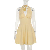 Holiday Breeze Hottie Sexy Hanging Neck Folding Vest Woman 2025 Summer New Trend Blouse DJPT