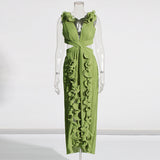 High-Sensing Dress Woman 2025 New Deep V-Neck Hollow Open Fork Dress Dress Dress