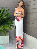 Positioning Print Medium Long Bag Hip Dress Sexy Breast Repair Dress Summer HZ0628