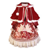 Design Sweet Bear Gift House Long Sleeve OP Dress Cape Cute Lolita Sweet Dress 6326