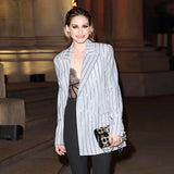 Sister Erman Suit Skirt Kong Cher With The High-End Fried Street Small Suit New Gray Hot Diamond Suit Woman