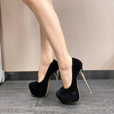 And Autumn New Fashion Sexy Night Club High Heel Single Shoes Water Table Shallow Fine Heel Women's Shoes 45 Yards High Quality Shoes