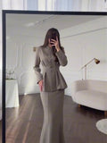 2025 New Retro Soft And Pure Color Long Sleeve Blouse Long-Sleeved Dress Elegant And Comfortable Suit Woman