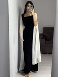 Autumn Bat Sleeves To Close The Waist Of The Famous Hepburn Wind Black And White Stitching Dress Woman