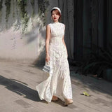 2025 White Lace Hooks And Airnecked Backwear Dresses