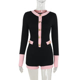 Autumn 2025 New Women's Dresses French Temperament Knitted Long-Sleeved Jumpsuit DJPT