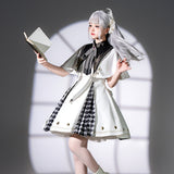 Teased Original Real Eye Lolita Female Lolita Fake Collared Cloaked Sling Skirt Daily Suit 7284