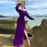 High-End Feel Shoulder-To-Shoulder Holiday Skirt Women's Summer Sexy Waist A-Shaped Long Skirt Thai Beach Skirt