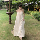 Resort Beach Dress Girl Loose Niche Design Feeling Big Back Dress Xishuangbanna Sling Dress Long Dress Summer