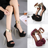 The Sky High Sexy Night Club 16Cm Ultra-High Heel Single Shoes Women's Word Sandal Shoes Show Car Model High Heels High Quality Shoes