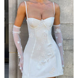 Summer 2025 New Fashion Dress Sexy Three-Dimensional Flower Suspension Dress DJPT