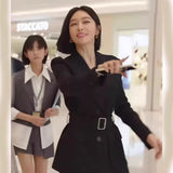 2025 Black Small Suit Collar Lady Workplace Coat