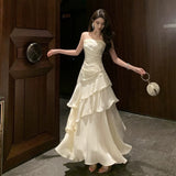 Women's Dress Summer 2025 New Heavy Industry Repair Thin Lotus Leaf Side Dress Dress Dress HZ0628