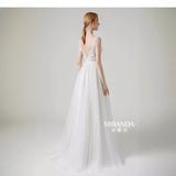 Wedding Dress Small Tail 2025 New Shoulder Butterfly Lace Welcome Dress Atmospheric Dress