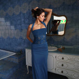 Autumn 2025 New Long Dress Fashion Style Elegant Body Lace Splicing Slinging Dress DJPT