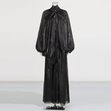 Dress 2025 Summer New Retro Fashion Design Feeling 100-Folded Bat Sleeve Dress Woman